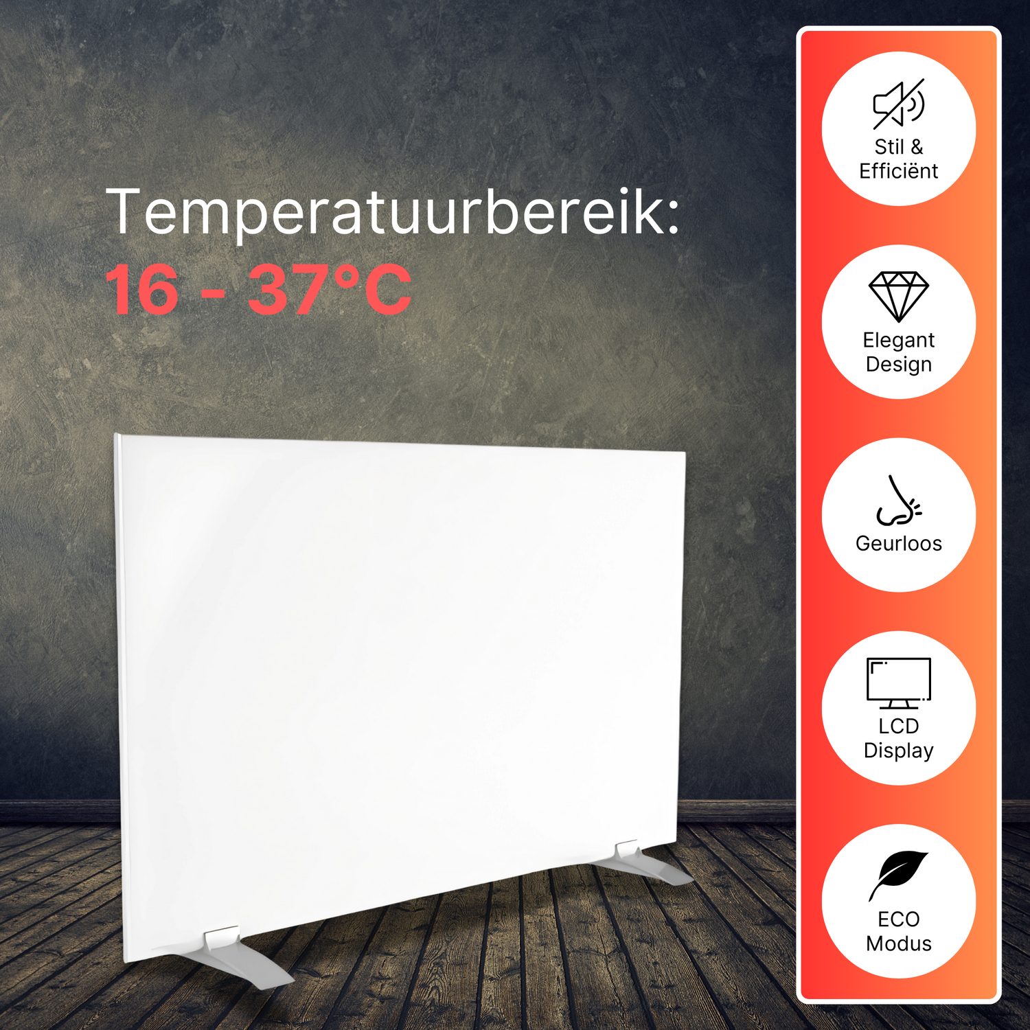 Infrarood verwarming 600W efficiënt en stijlvol compleet geleverd