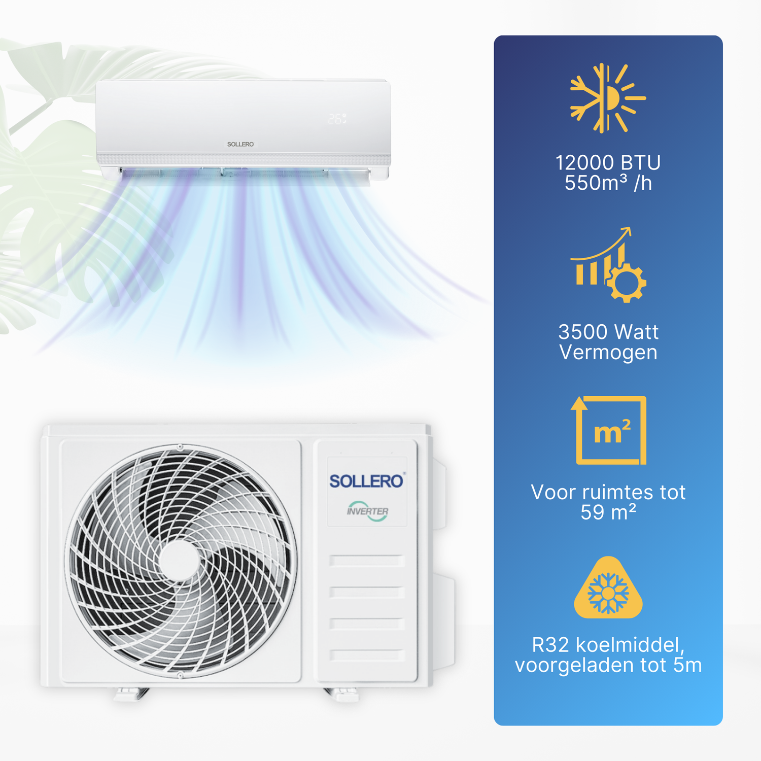 Quick Connect Airco 3,5 kW – Koelen & Verwarmen, incl. Montageset
